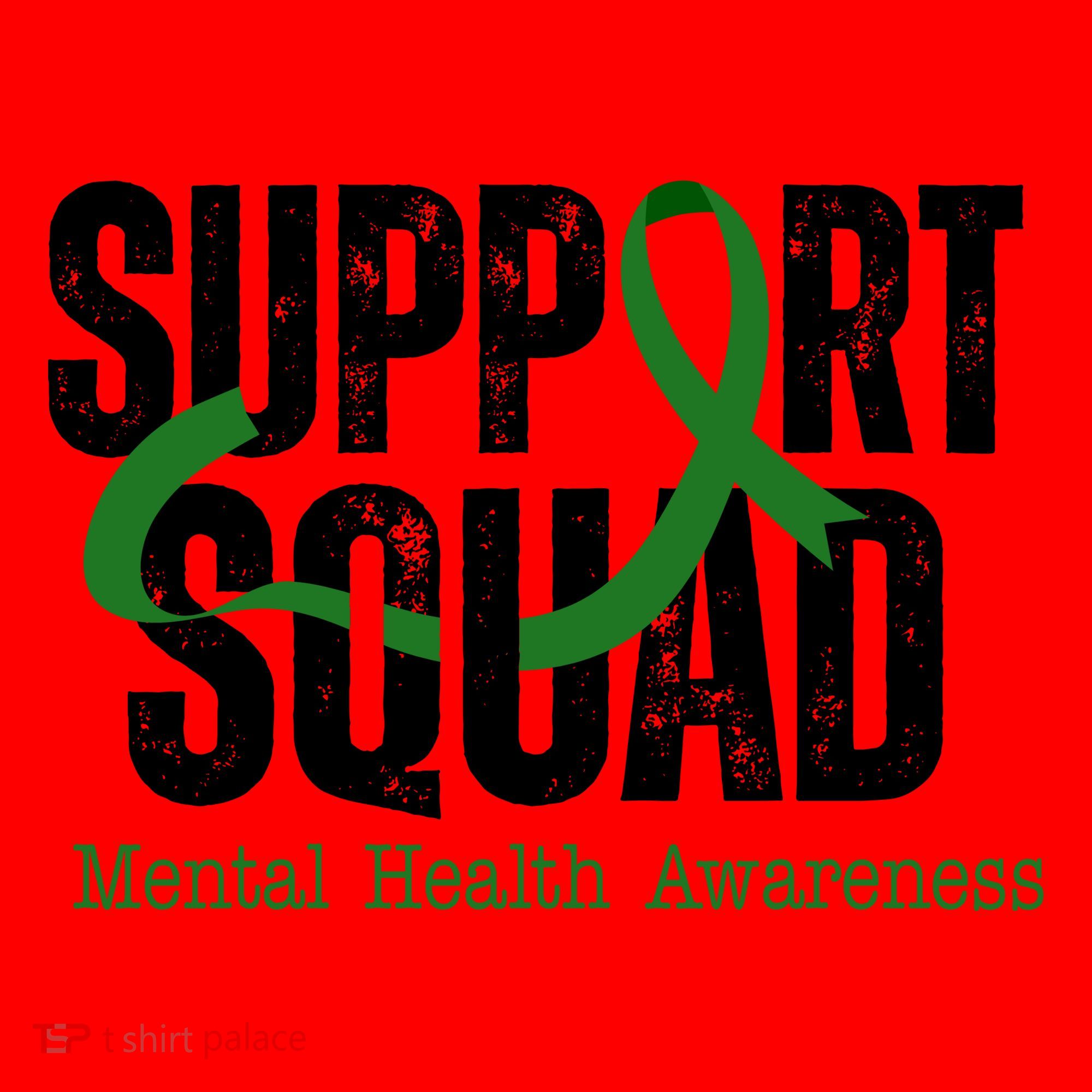 Support Squad Mental Health Awareness Green Ribbon Santa Hat