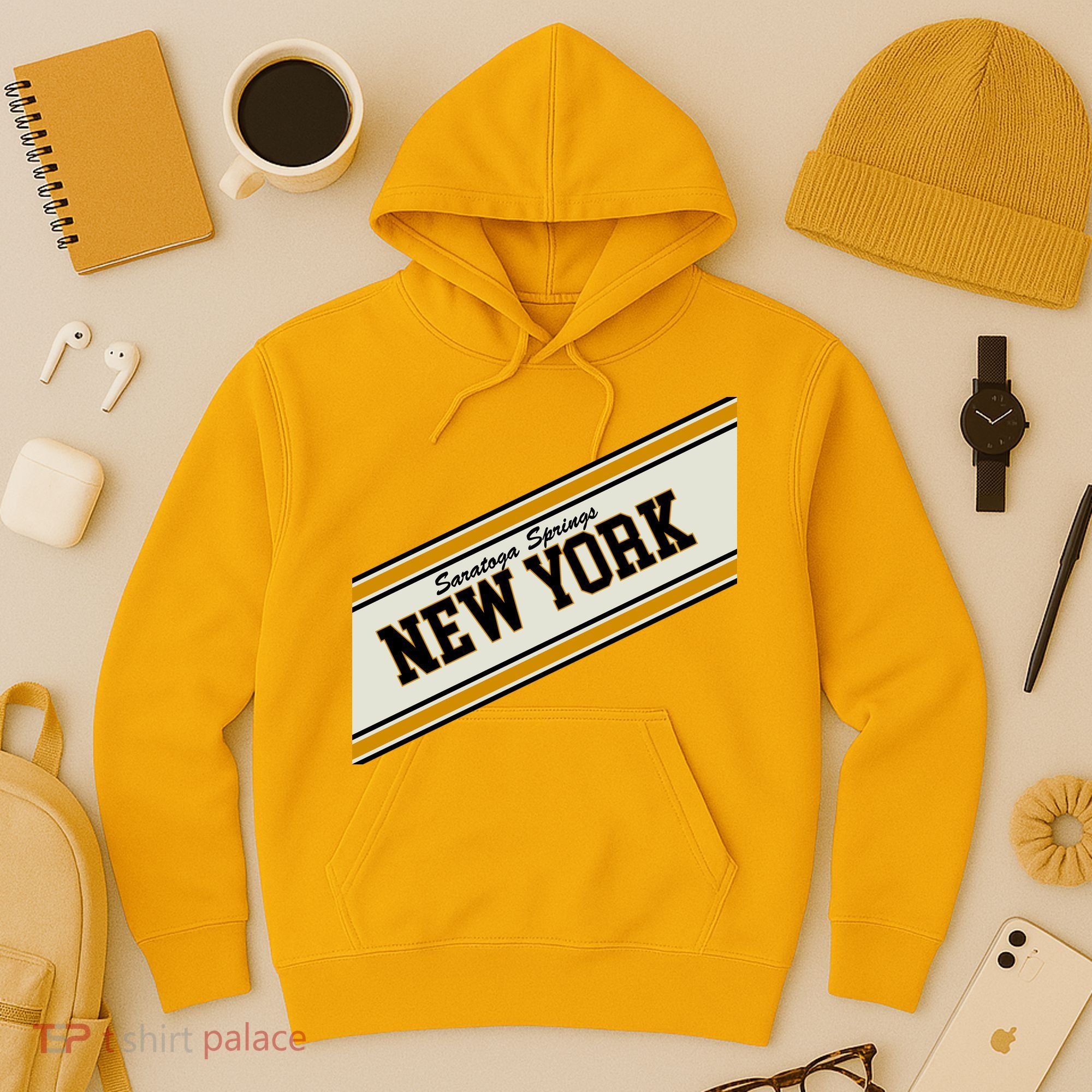 Saratoga Springs New York Varsity Logo Hoodie