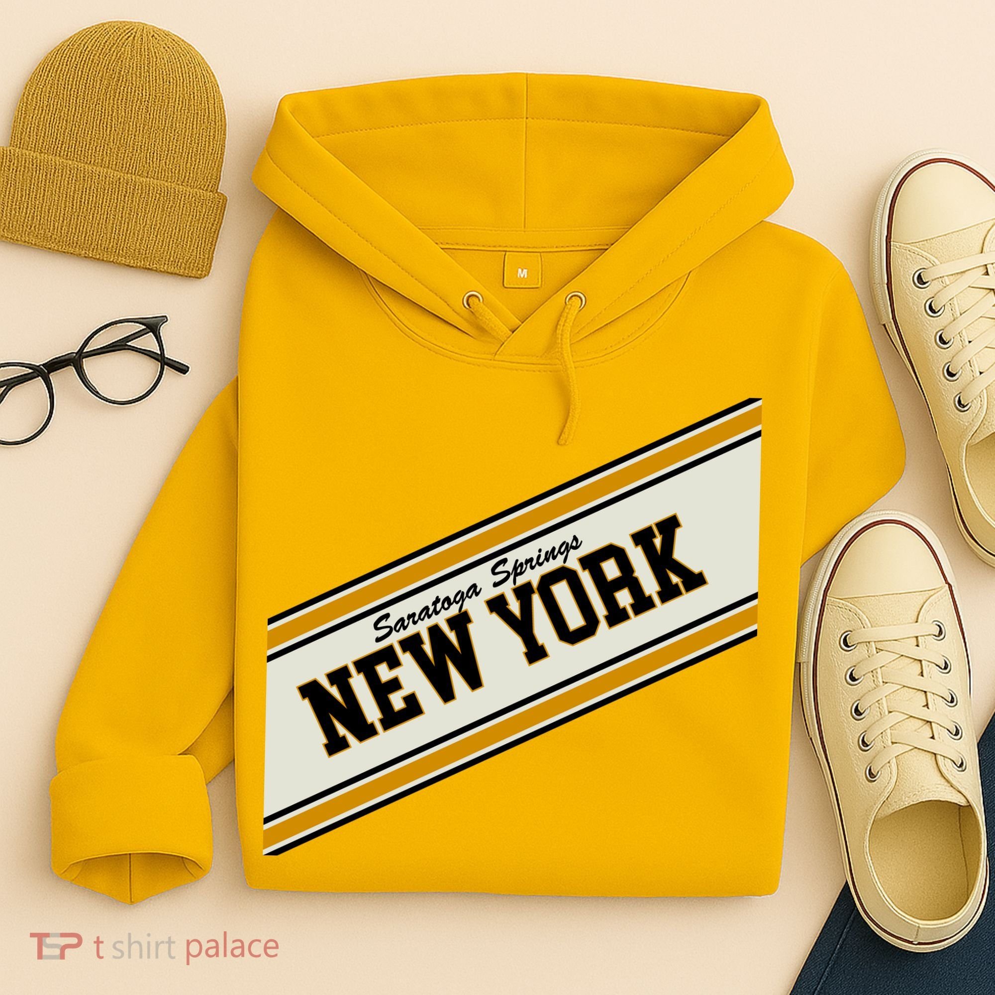 Saratoga Springs New York Varsity Logo Hoodie