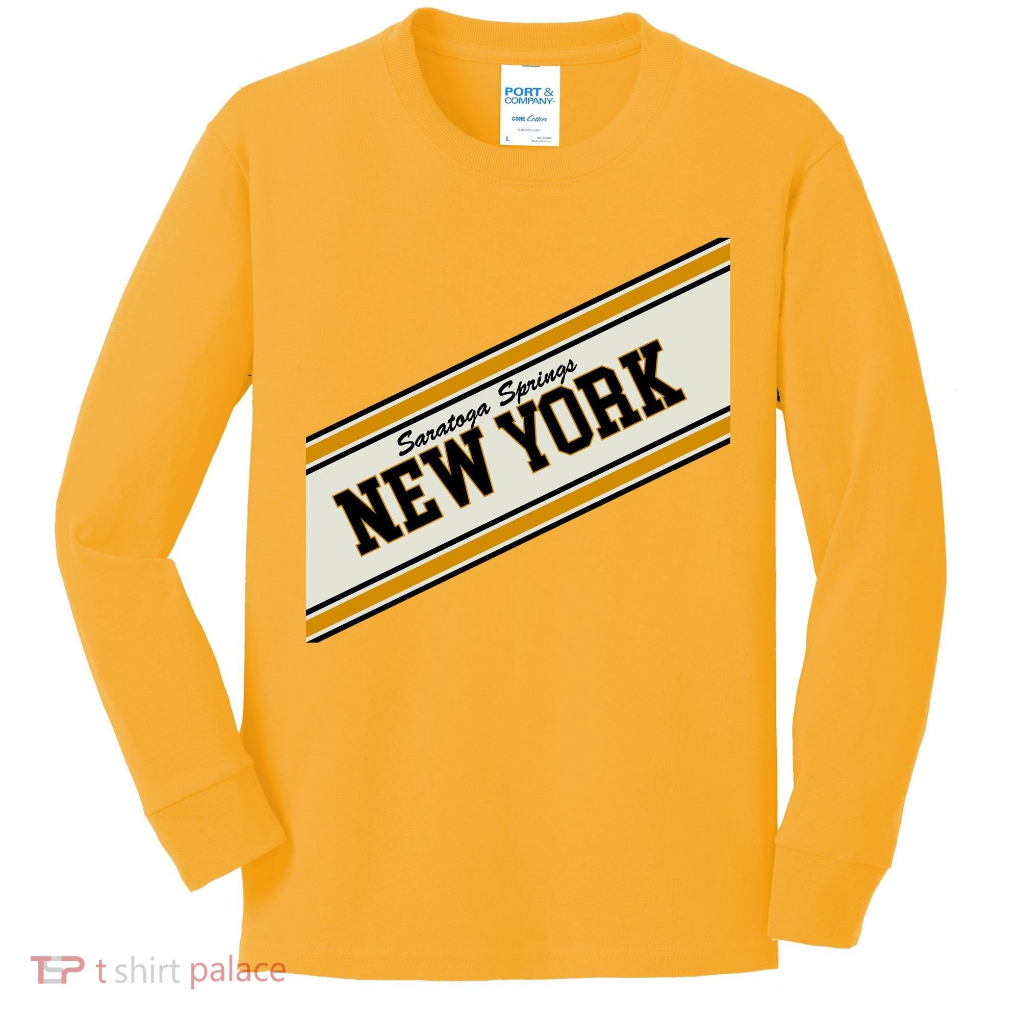 Saratoga Springs New York Varsity Logo Kids Long Sleeve Shirt