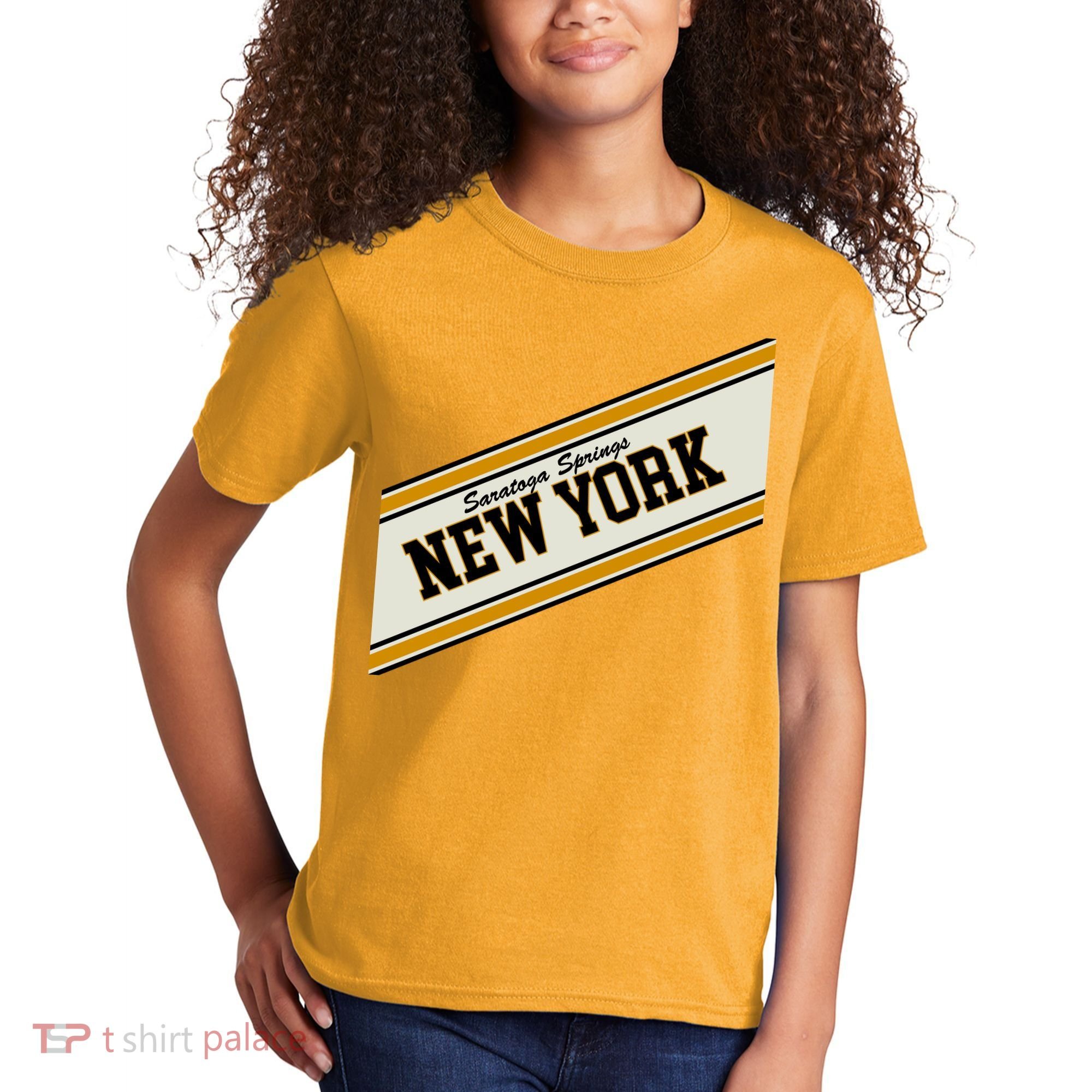 Saratoga Springs New York Varsity Logo Kids T-Shirt