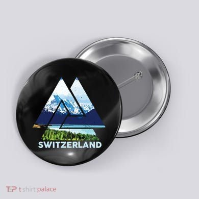 Switzerland Swiss Nature Alps Mountains Button