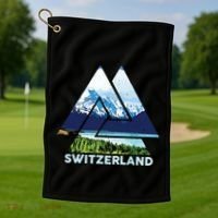 Switzerland Swiss Nature Alps Mountains Golf Towel thumb 1