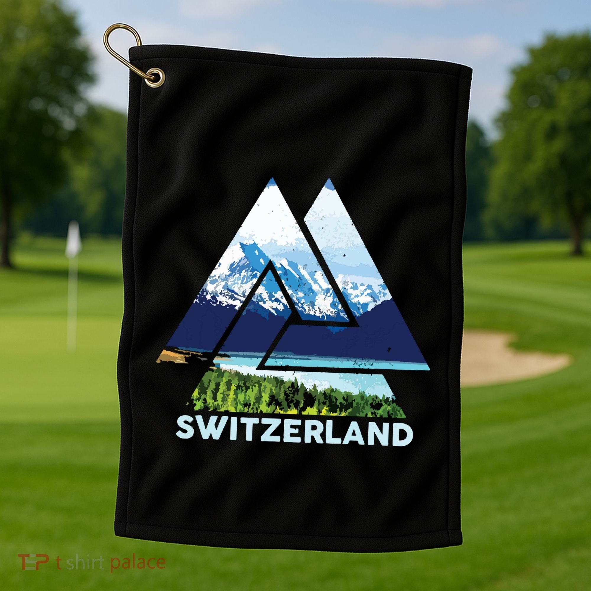 Switzerland Swiss Nature Alps Mountains Golf Towel