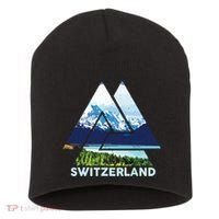 Switzerland Swiss Nature Alps Mountains Short Acrylic Beanie thumb 0