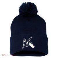 Snowboard Pom Pom 12in Knit Beanie thumb 0