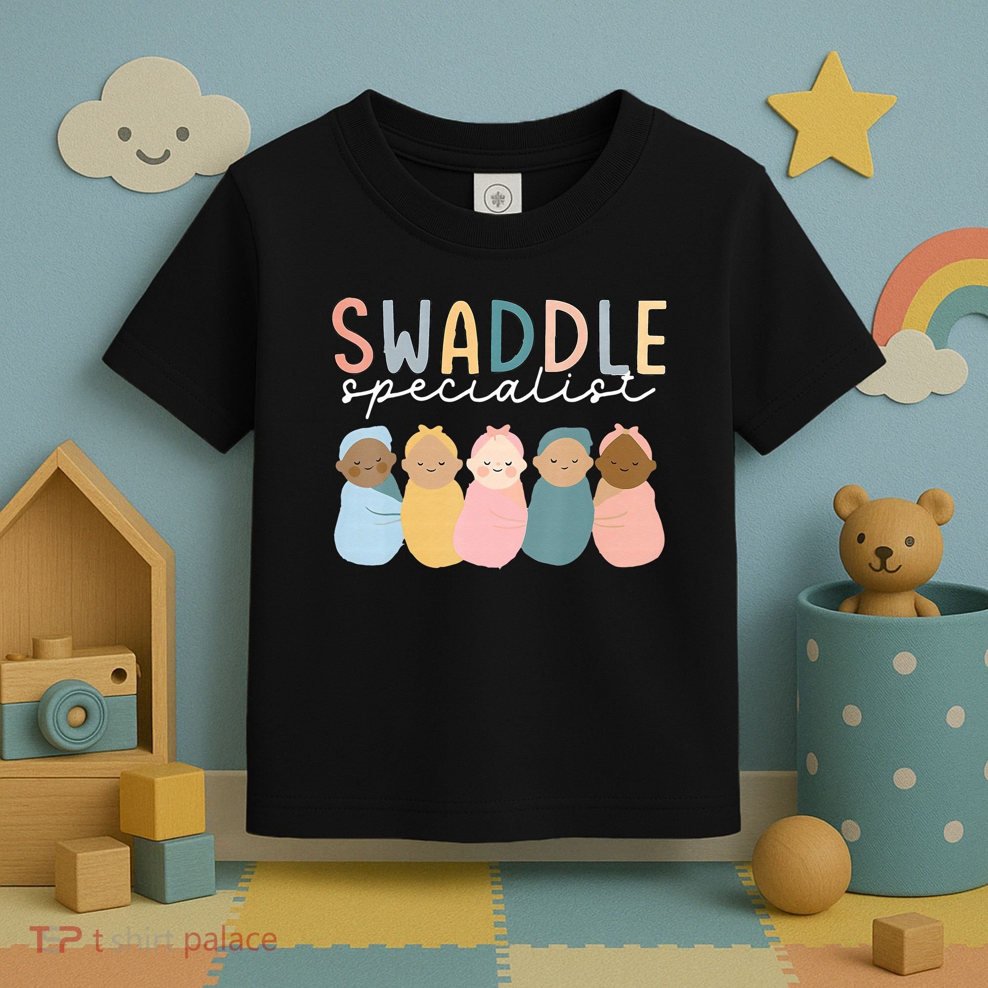 Swaddle Specialist NICU Mother Baby Nurse Tech Neonatal ICU Toddler T-Shirt