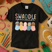 Swaddle Specialist NICU Mother Baby Nurse Tech Neonatal ICU Kids T-Shirt thumb 3