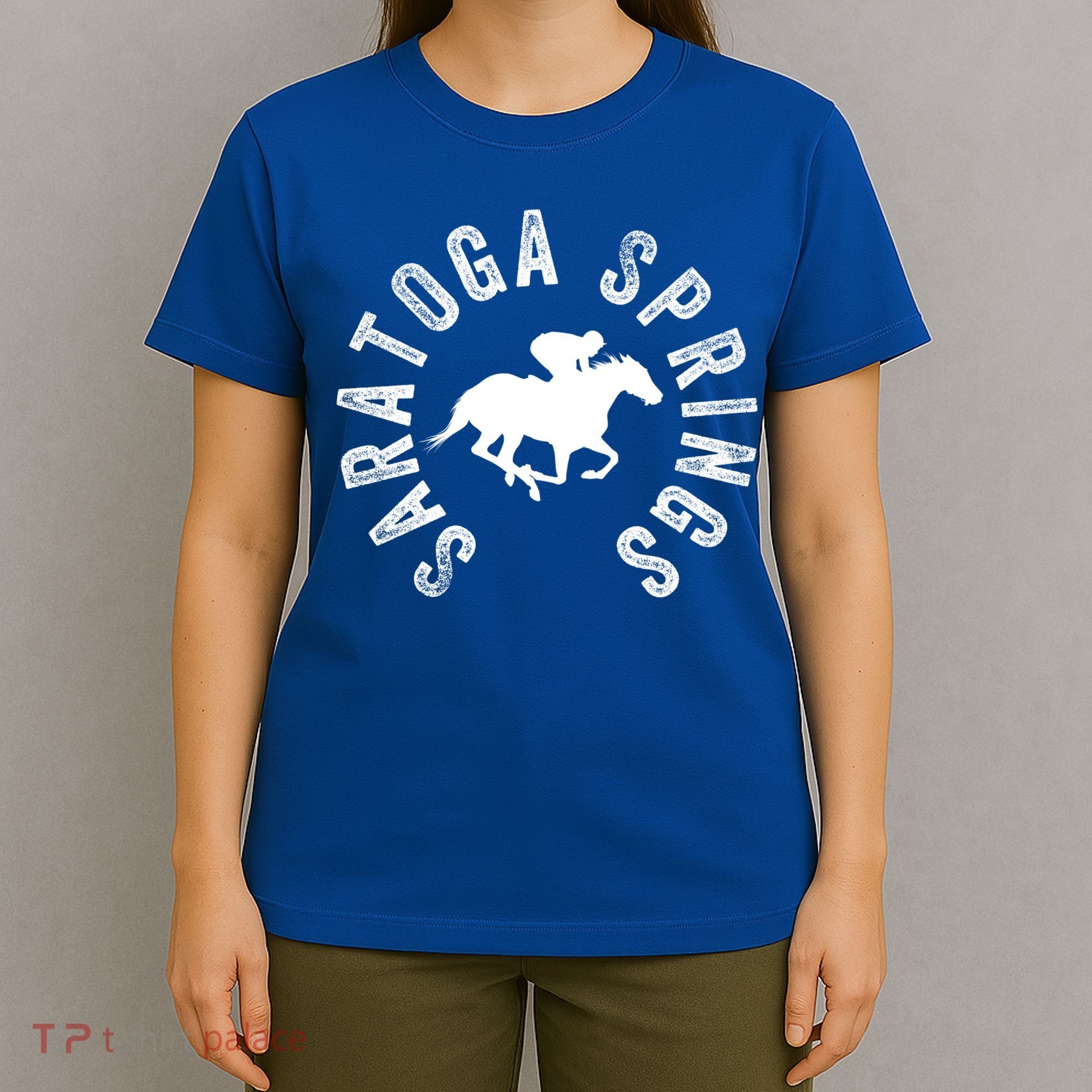 Saratoga Springs New York Horse Racing Jockey Funny Gift T-Shirt