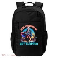 Stay Strapped Or Get Clapped George Washington 4th Of July Backpack thumb 0