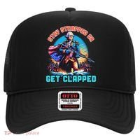 Stay Strapped Or Get Clapped George Washington 4th Of July Hat thumb 0