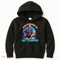 Stay Strapped Or Get Clapped George Washington 4th Of July Kids Hoodie thumb 0