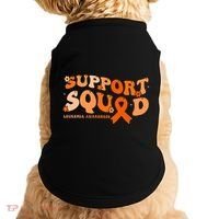 Support Squad Orange Ribbon Leukemia Blood Cancer Awareness Doggie Tank thumb 0