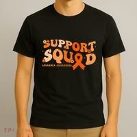Support Squad Orange Ribbon Leukemia Blood Cancer Awareness T-Shirt thumb 3