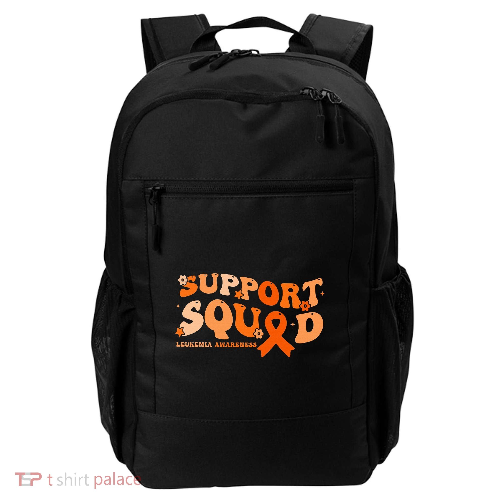 Support Squad Orange Ribbon Leukemia Blood Cancer Awareness Backpack