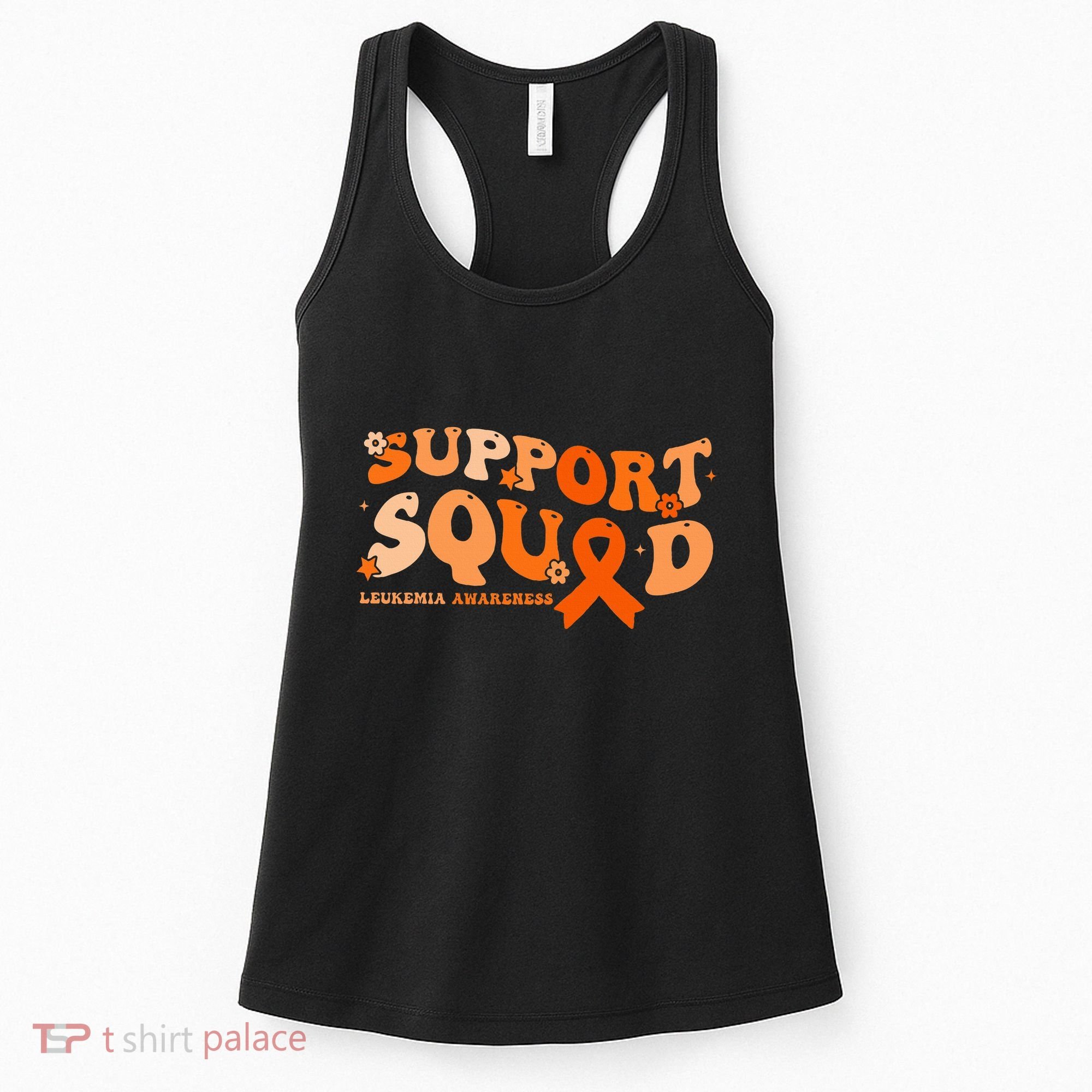 Support Squad Orange Ribbon Leukemia Blood Cancer Awareness Women's Tank Top
