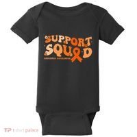 Support Squad Orange Ribbon Leukemia Blood Cancer Awareness Baby Bodysuit thumb 0