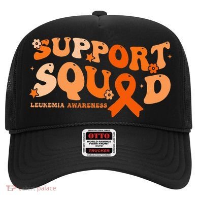 Support Squad Orange Ribbon Leukemia Blood Cancer Awareness Hat
