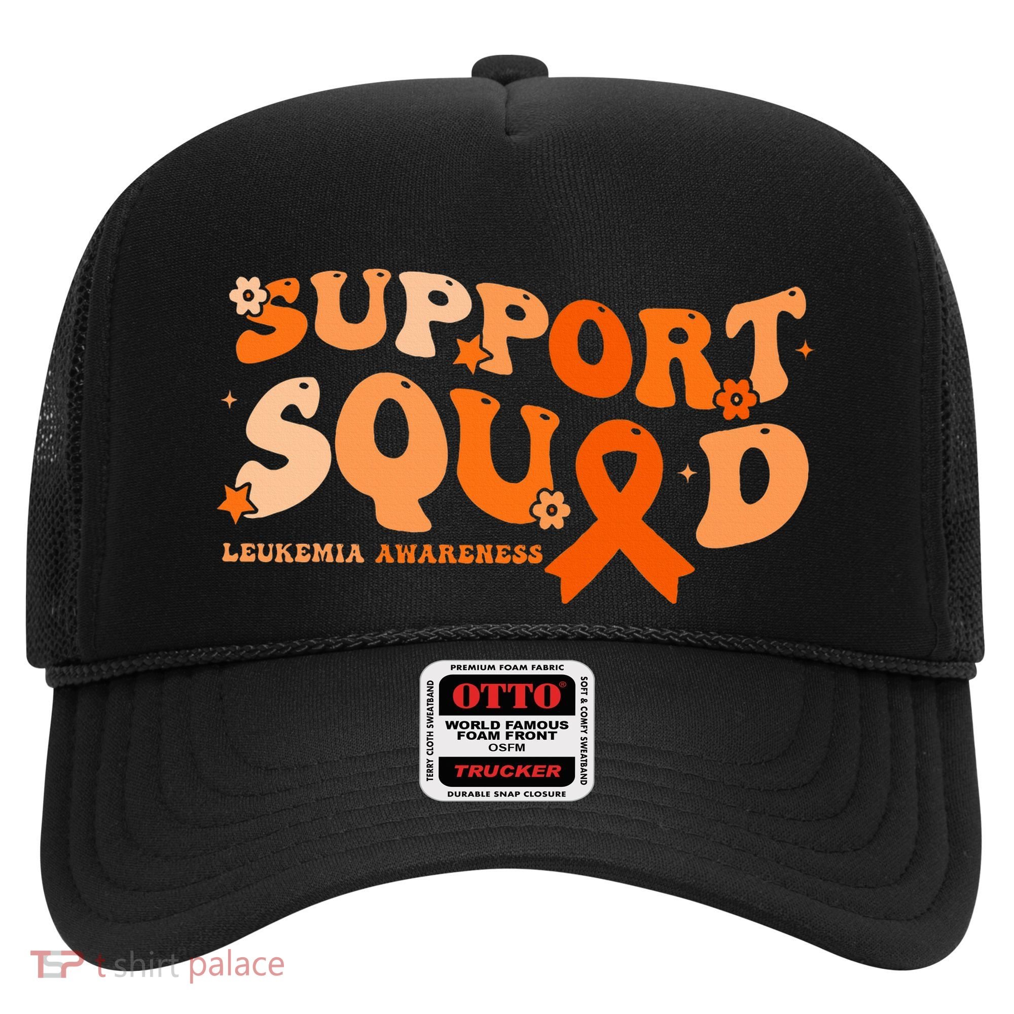Support Squad Orange Ribbon Leukemia Blood Cancer Awareness Hat