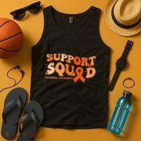 Support Squad Orange Ribbon Leukemia Blood Cancer Awareness Tank Top thumb 4