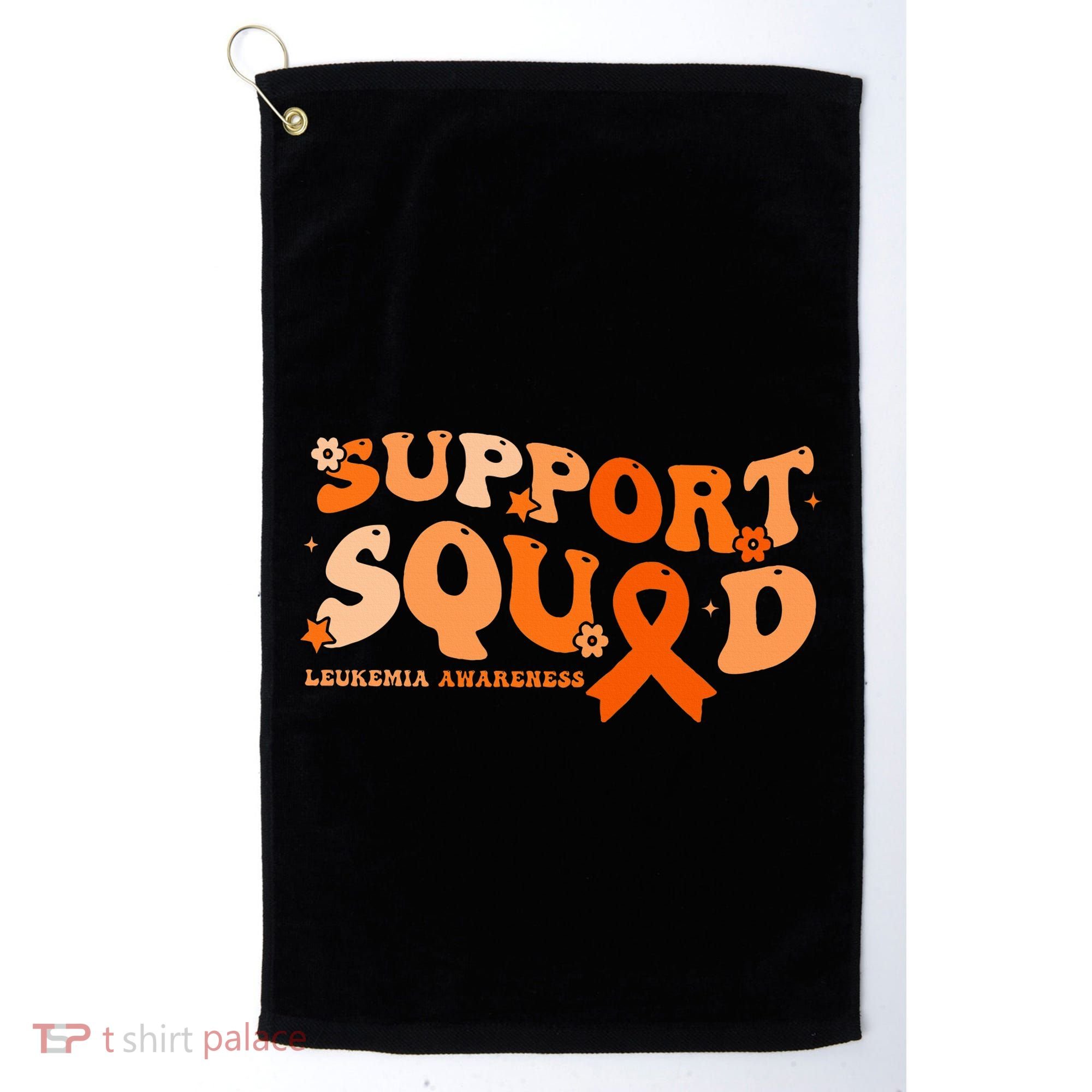 Support Squad Orange Ribbon Leukemia Blood Cancer Awareness Golf Towel