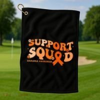 Support Squad Orange Ribbon Leukemia Blood Cancer Awareness Golf Towel thumb 1