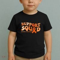 Support Squad Orange Ribbon Leukemia Blood Cancer Awareness Toddler T-Shirt thumb 2