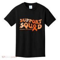 Support Squad Orange Ribbon Leukemia Blood Cancer Awareness Kids T-Shirt thumb 0