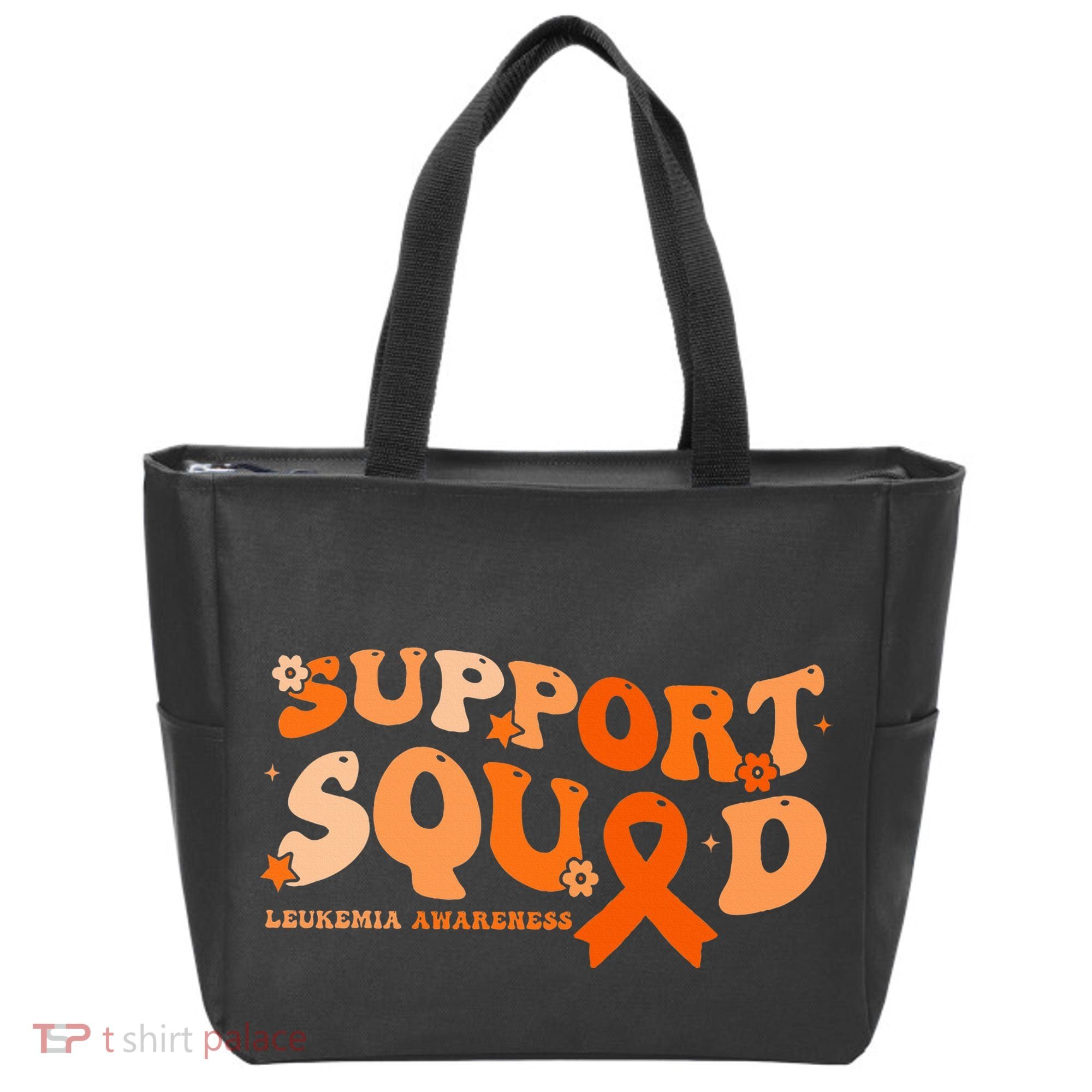 Support Squad Orange Ribbon Leukemia Blood Cancer Awareness Tote Bag
