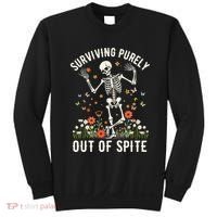 Skeleton Surviving Out Of Spite Alive Out Of Spite Sweatshirt thumb 0