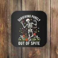 Skeleton Surviving Out Of Spite Alive Out Of Spite Coaster thumb 0