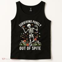 Skeleton Surviving Out Of Spite Alive Out Of Spite Tank Top thumb 2