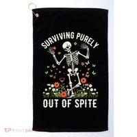 Skeleton Surviving Out Of Spite Alive Out Of Spite Golf Towel thumb 0