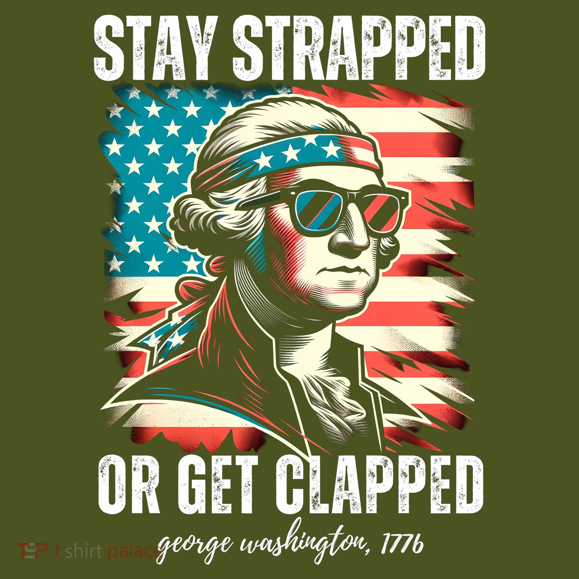 Stay Strapped Or Get Clapped George Washington 1776 Mousepad