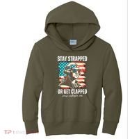Stay Strapped Or Get Clapped George Washington 1776 Kids Hoodie thumb 0