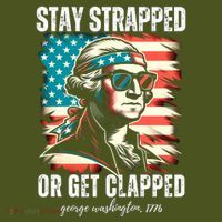 Stay Strapped Or Get Clapped George Washington 1776 Kids Hoodie thumb 2