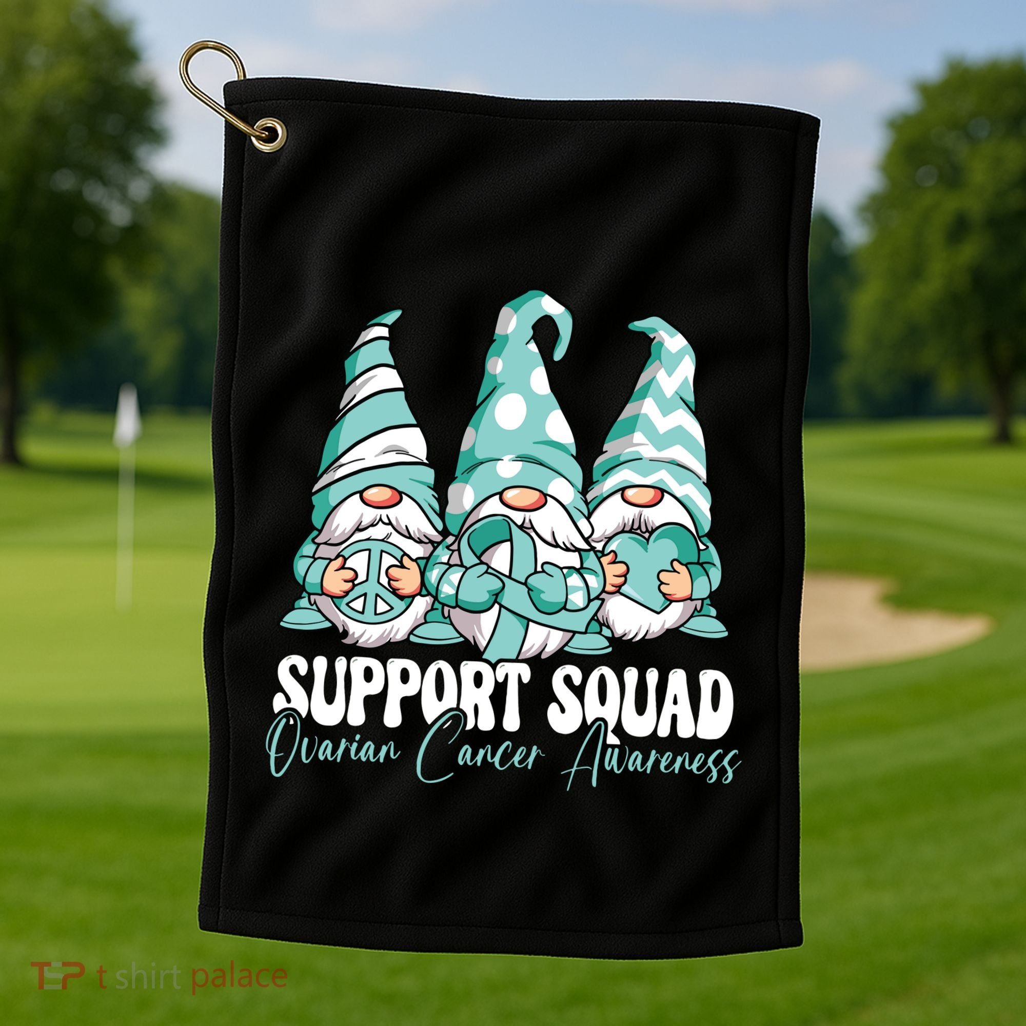 Support Squad Ovarian Cancer Awareness Month Golf Towel