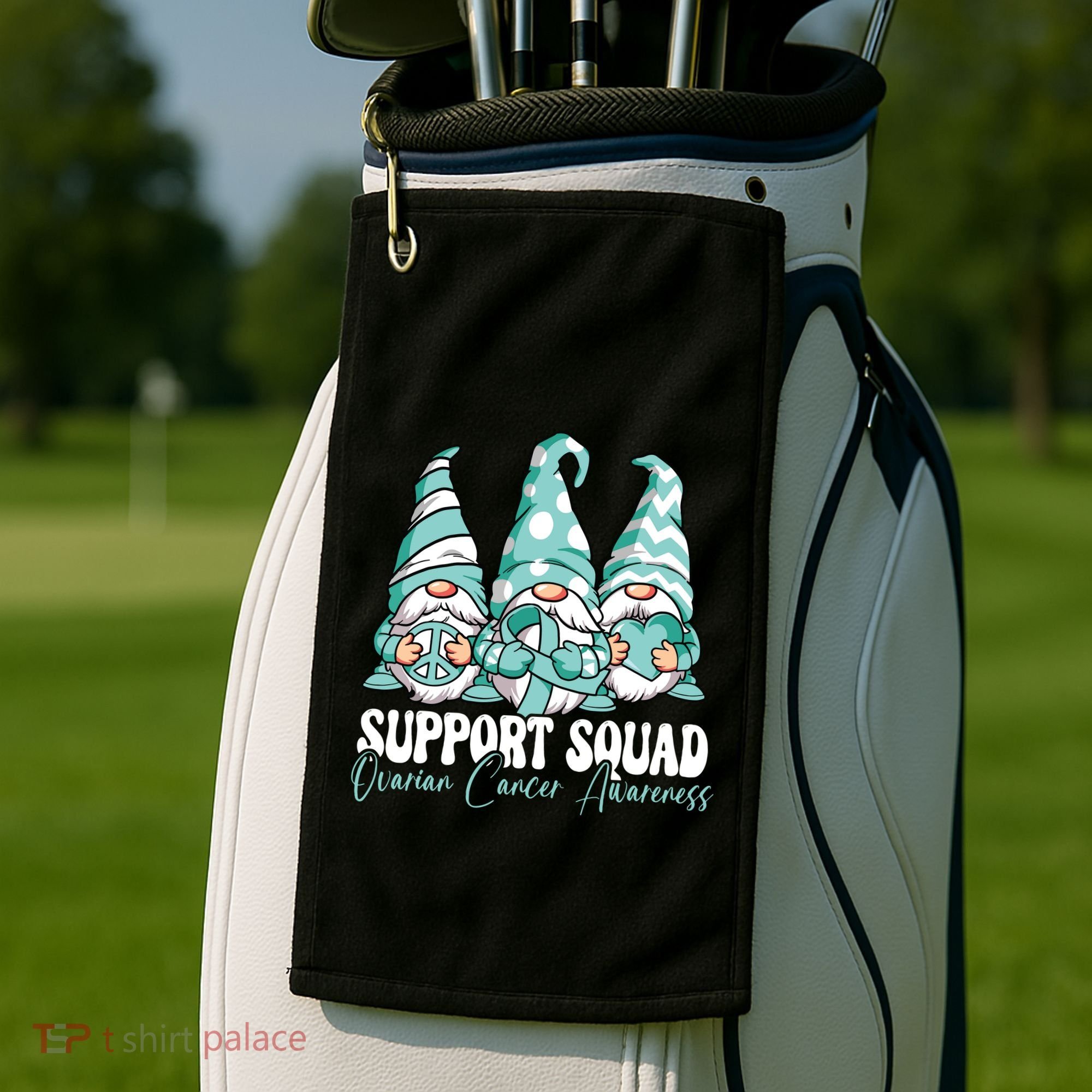 Support Squad Ovarian Cancer Awareness Month Golf Towel