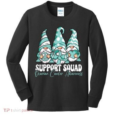 Support Squad Ovarian Cancer Awareness Month Kids Long Sleeve Shirt