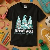 Support Squad Ovarian Cancer Awareness Month Kids T-Shirt thumb 3