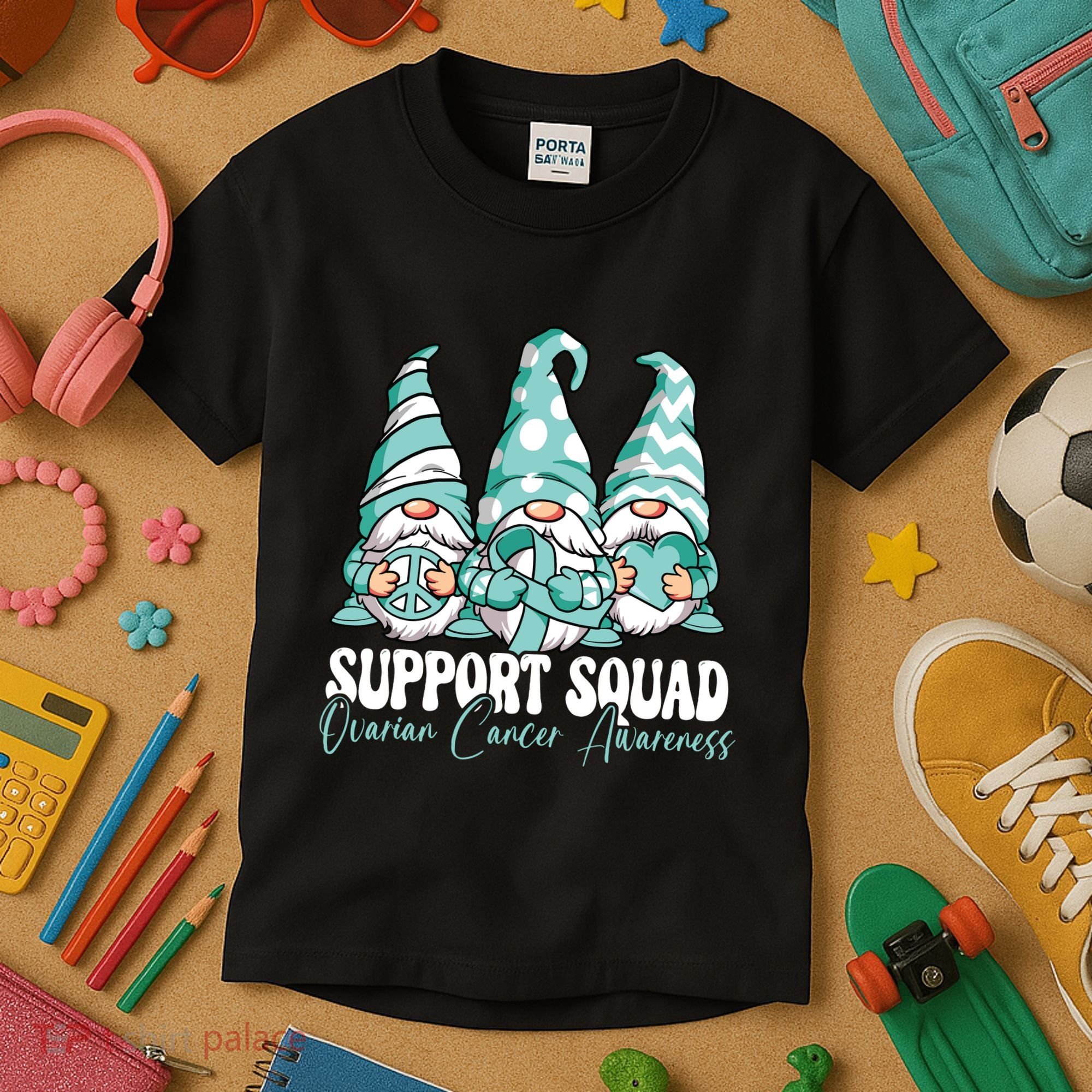 Support Squad Ovarian Cancer Awareness Month Kids T-Shirt