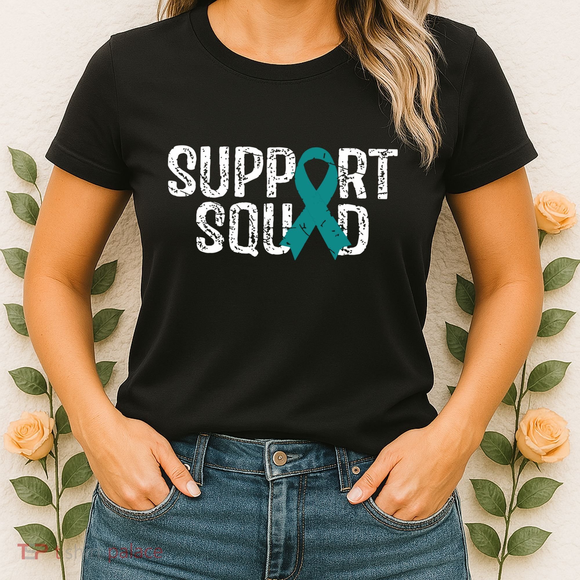 Support Squad Ovarian Cancer Awareness Women's T-Shirt