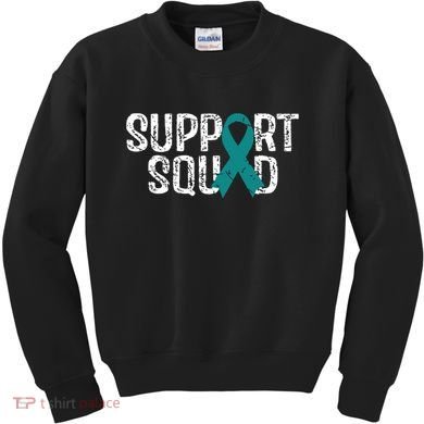 Support Squad Ovarian Cancer Awareness Kids Sweatshirt