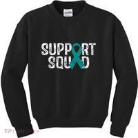Support Squad Ovarian Cancer Awareness Kids Sweatshirt thumb 0