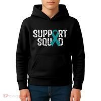 Support Squad Ovarian Cancer Awareness Kids Hoodie thumb 4