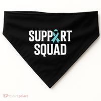Support Squad Ovarian Cancer Raise Ovarian Cancer Awareness USA-Made Doggie Bandana thumb 0