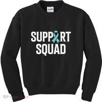 Support Squad Ovarian Cancer Raise Ovarian Cancer Awareness Kids Sweatshirt thumb 0
