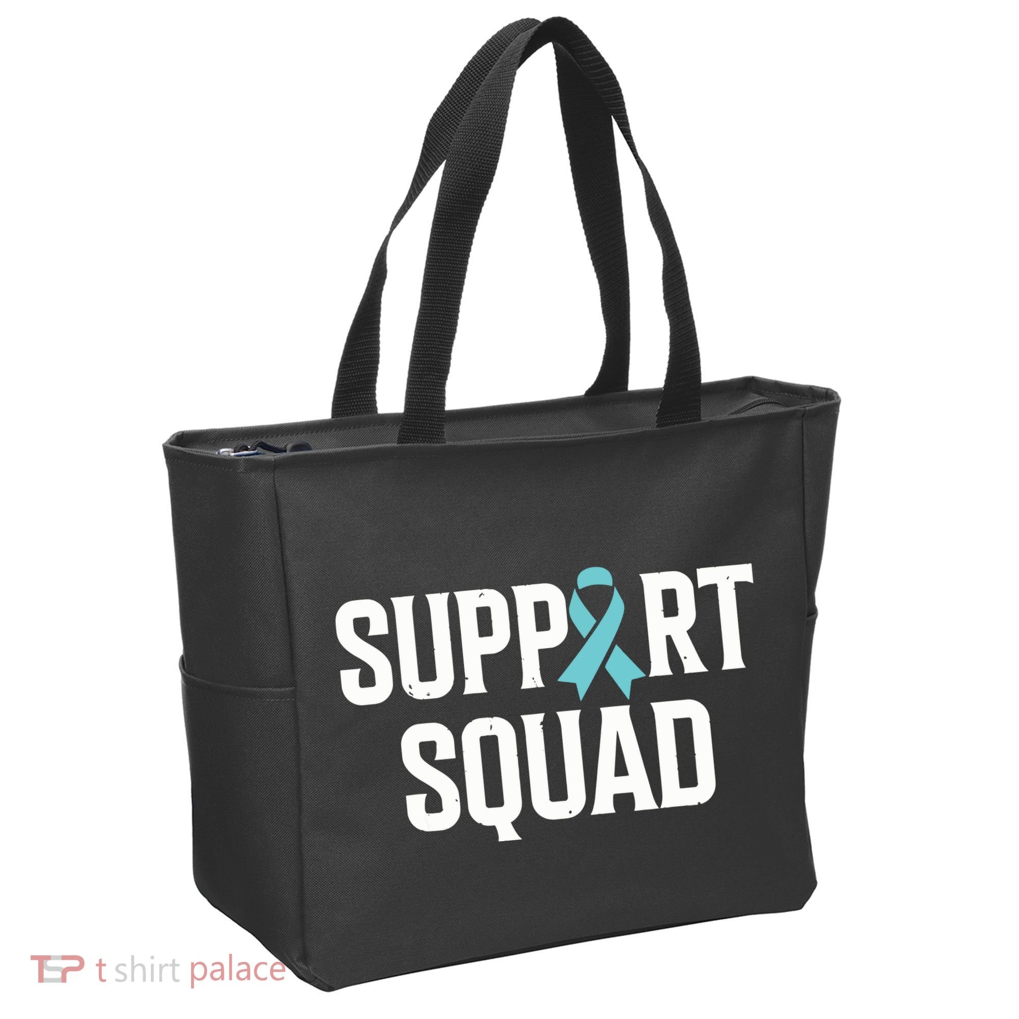 Support Squad Ovarian Cancer Raise Ovarian Cancer Awareness Tote Bag