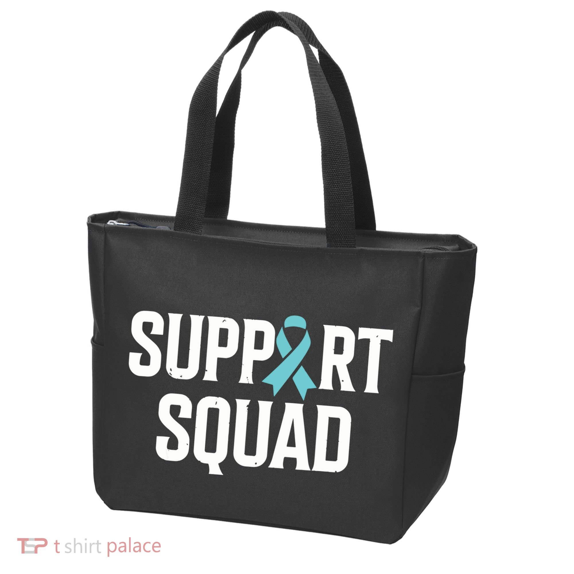 Support Squad Ovarian Cancer Raise Ovarian Cancer Awareness Tote Bag