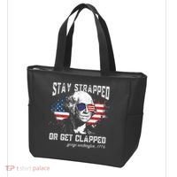 Stay Strapped Or Get Clapped George Washington 4th Of July Tote Bag thumb 3